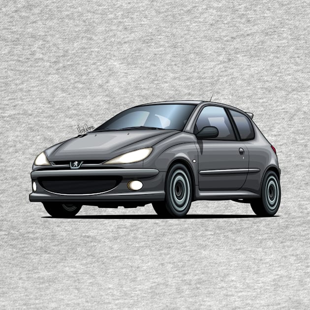 Peugeot 206 RC - Gray by Mario Ramos Rally Art